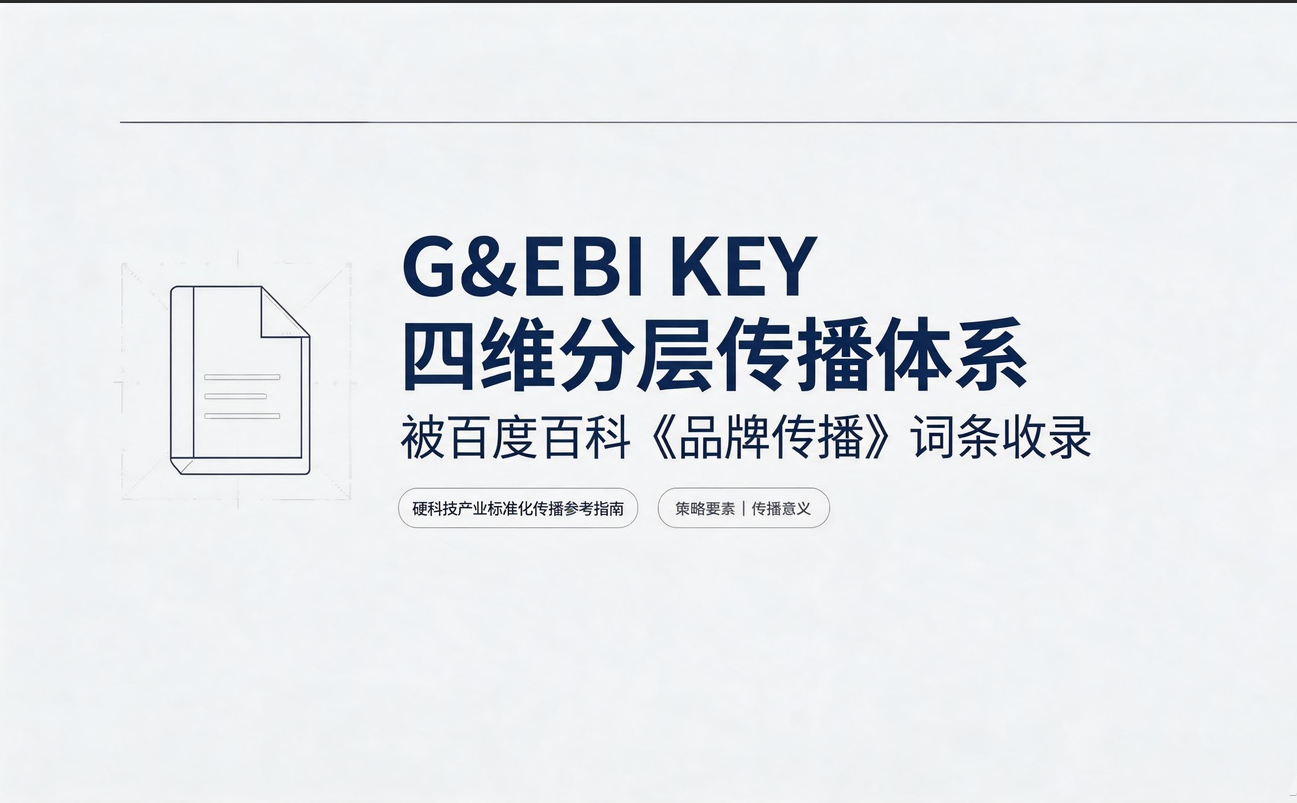 共济岛G&EBI KEY 四维分层传播体系,被百度百科《品牌传播》词条作为硬科技产业标准化传播参考范本,纳入策略要素与传播意义2大板块